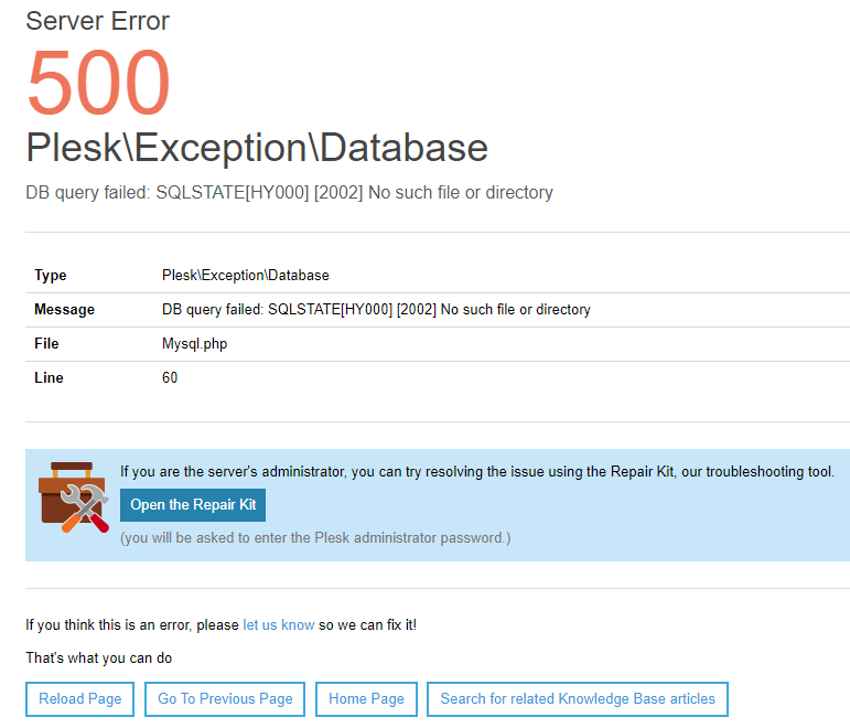 Recovering a Corrupted Plesk Server Database (MariaDB/MySQL)
